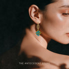 THE ANTECEDENT STORE | Auspicious Knot Motif Earrings in Tiffany Yellow