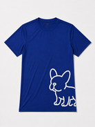 WRLD | BIG FRENCHIE ROUND NECK TEE | BLUE