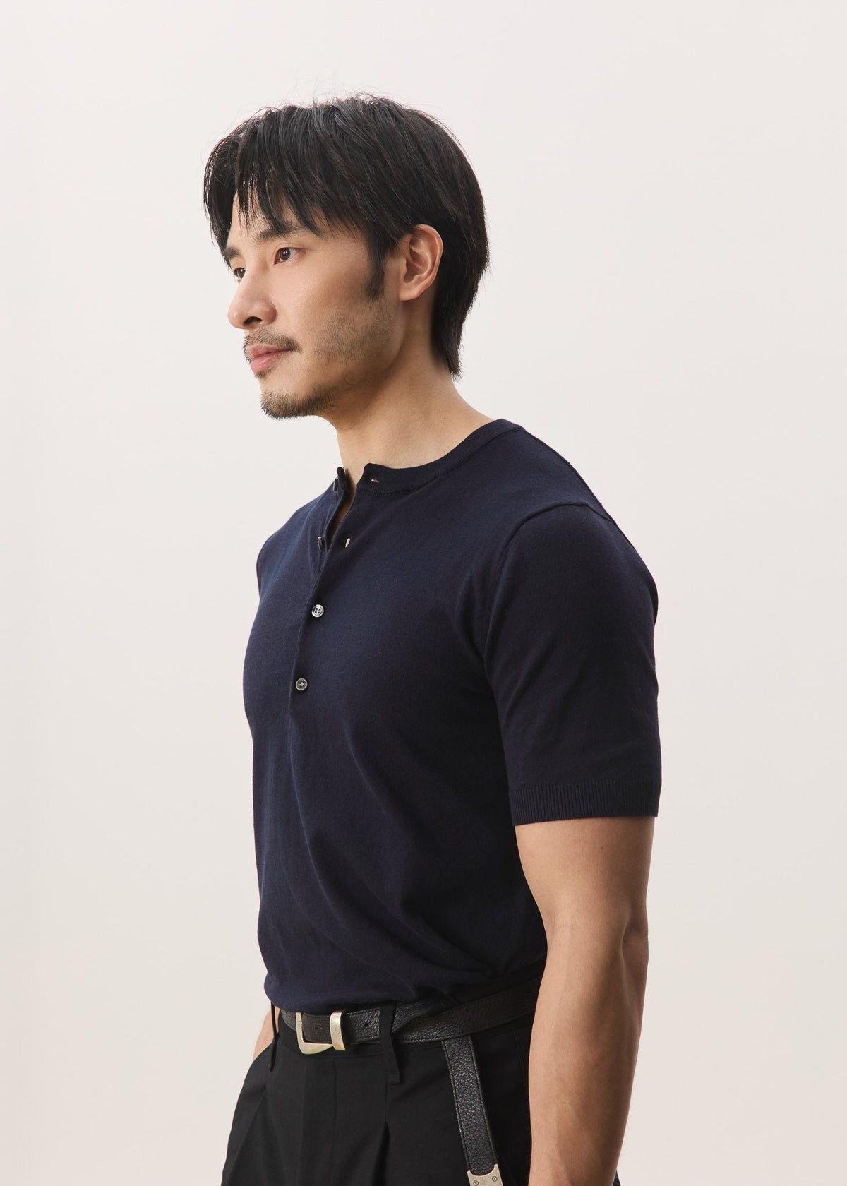 HOUSE OF HOUSE OF ANON PTE. LTD. | Sven Henley Knit Short Sleeve Top