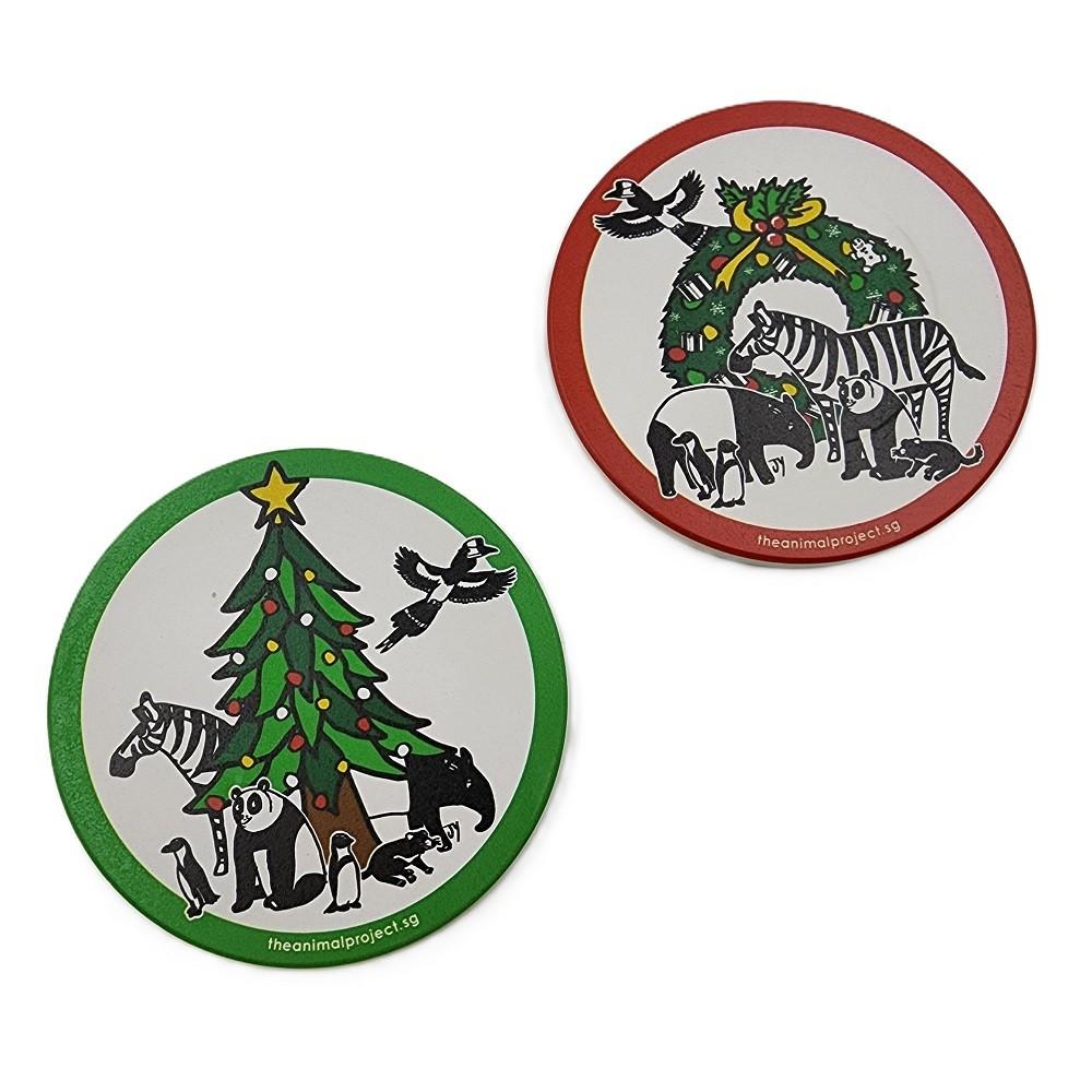 THE ANIMAL PROJECT | Ceramic Coaster (Set of 2) Christmas & Animals