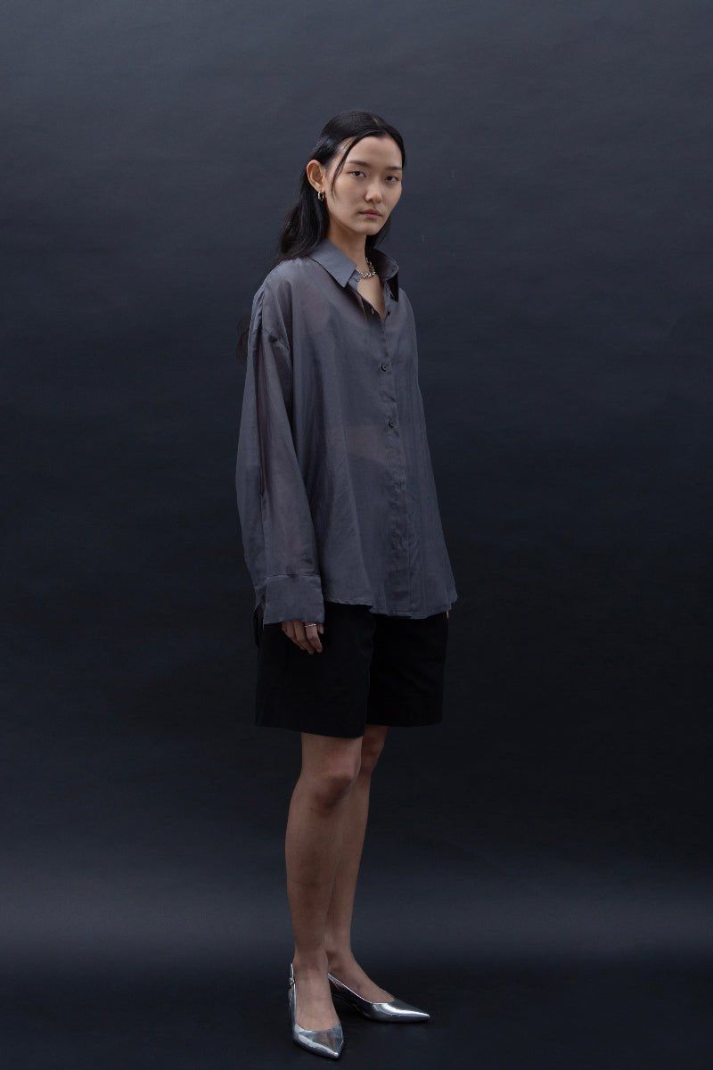SAERO COLLECTIVE | Malgeun Tencel Shirt | Slate Grey