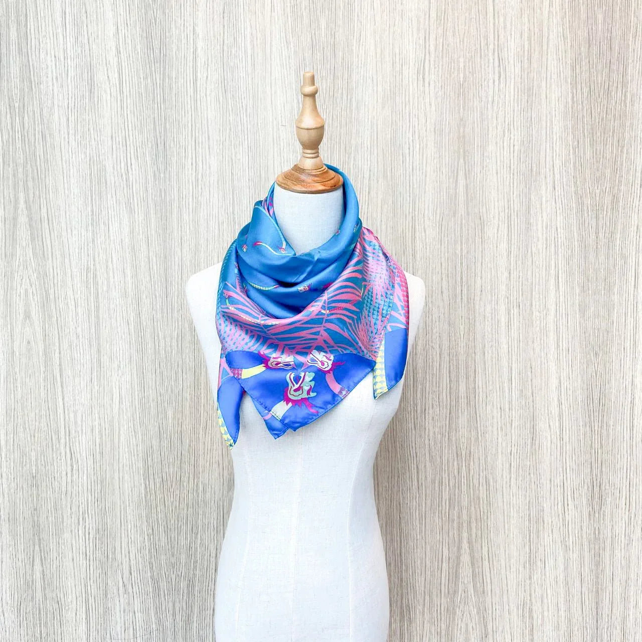 BINARY STYLE | Dragons On Singapore Water Silk Square Scarf 87X87 cm