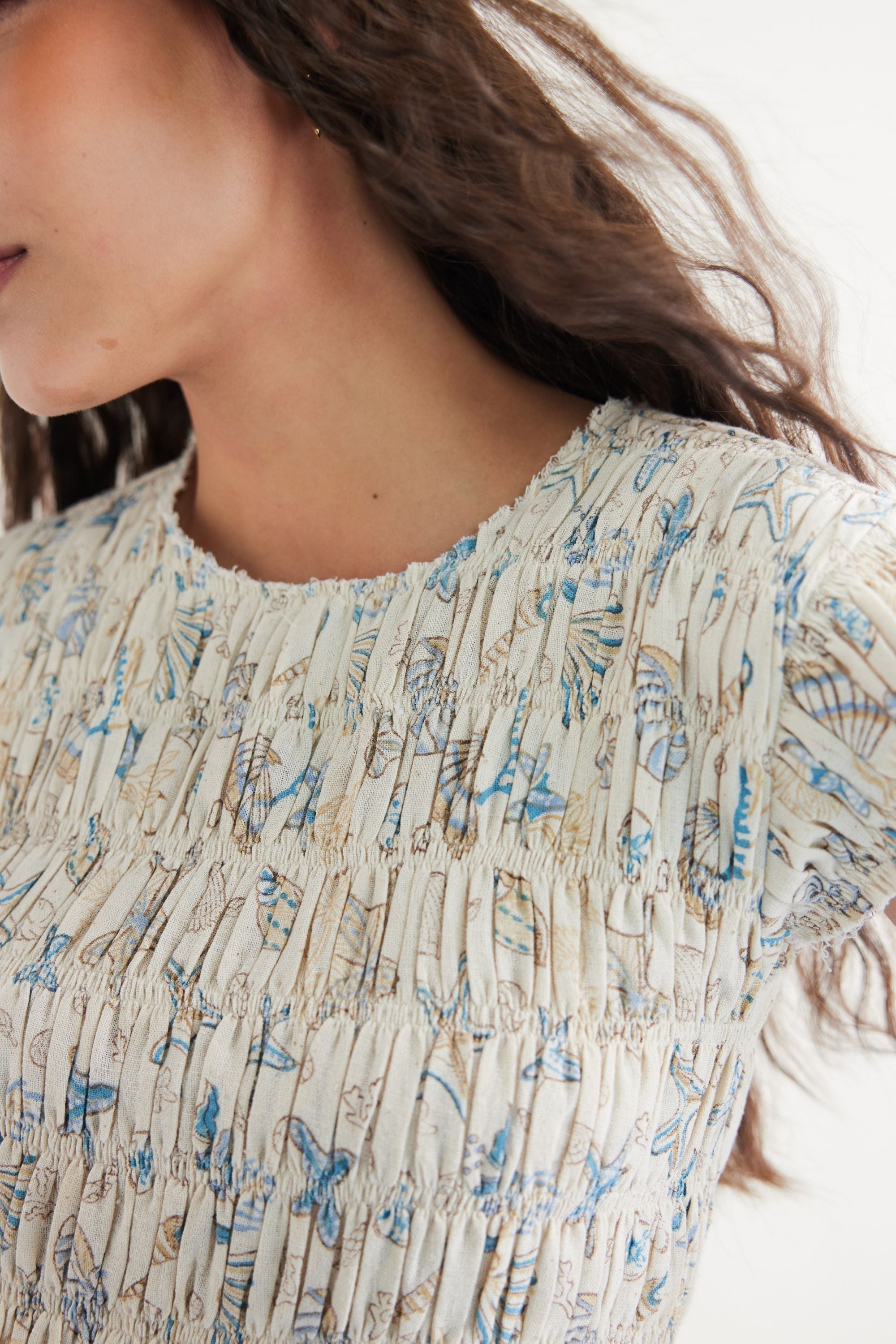 SUI | Pearly Ocean Handwoven Kala Cotton Maxi Dress