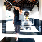 COCOONESE | Zipper Top Tote Bag - Houndstooth Check (BK)