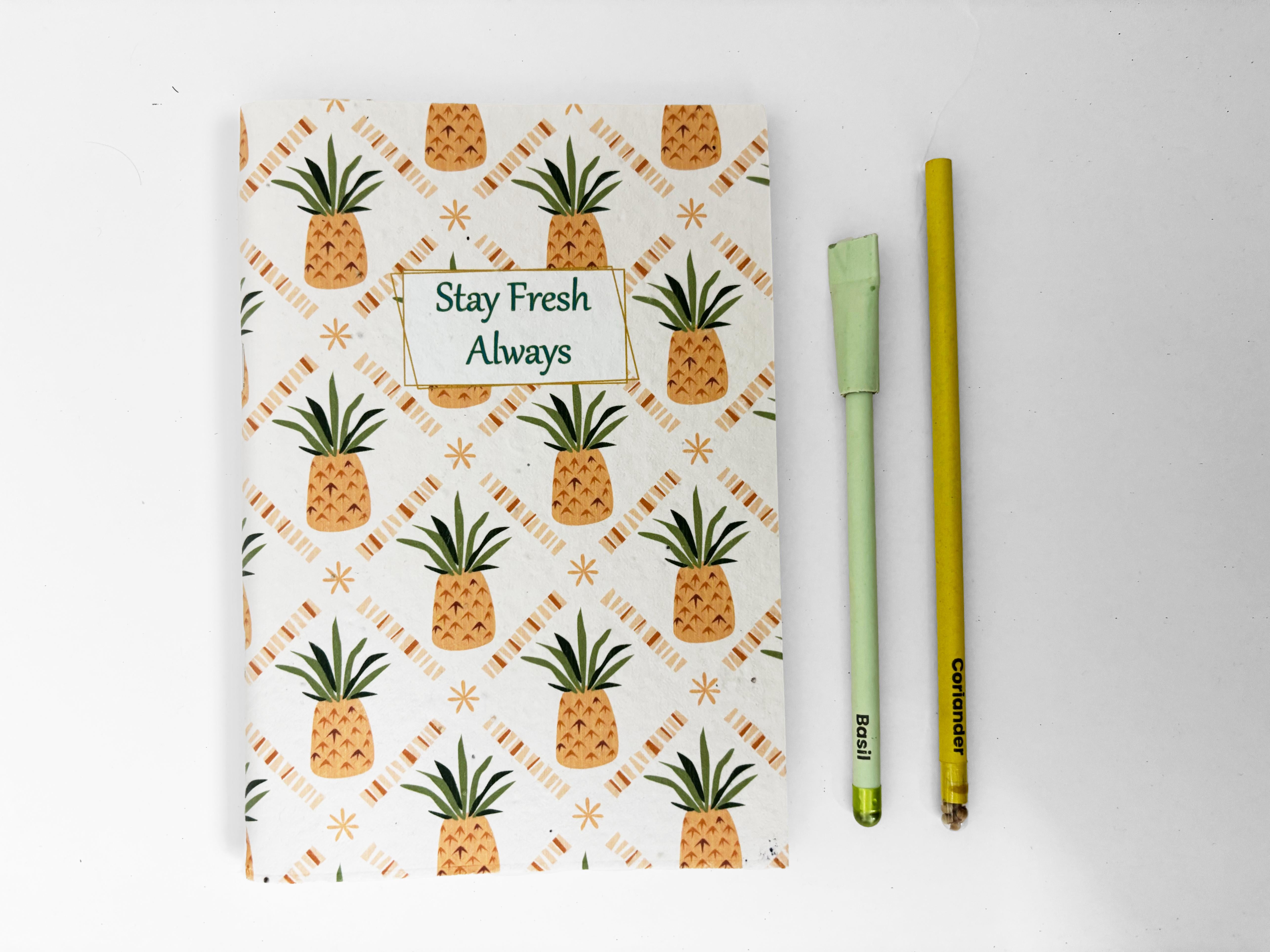 PURPLE AND PURE | Plantable Notebook Gift Set - Pineapple Pop