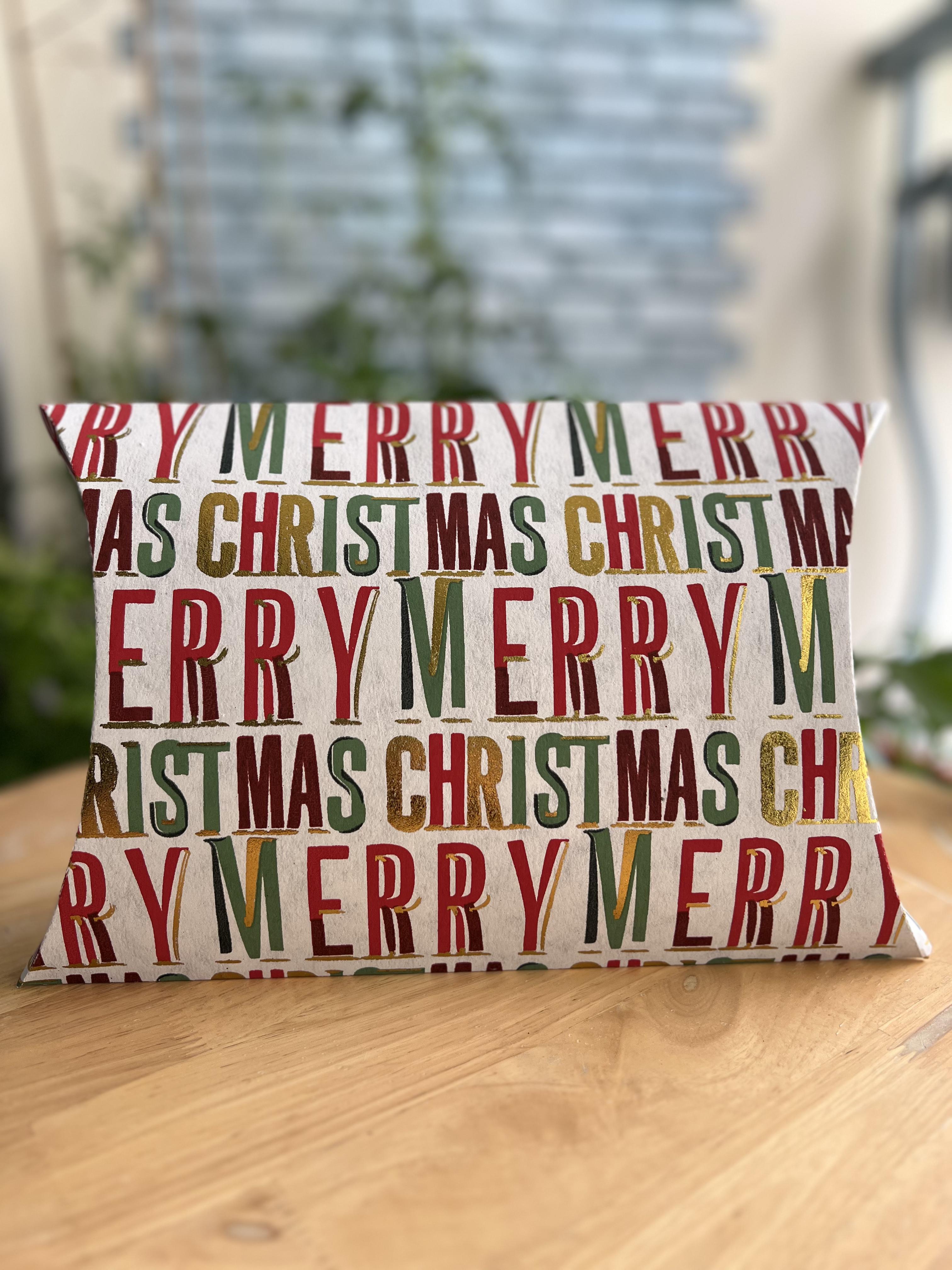 PURPLE & PURE | Christmas Festive Pillow Box - Handmade