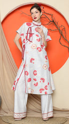 KANZI COLLECTION | Grey Oriental Floral Cheongsam