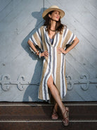 EDITION LIMITEE SINGAPORE | Shirt Dress Long | Charcoal Stripes
