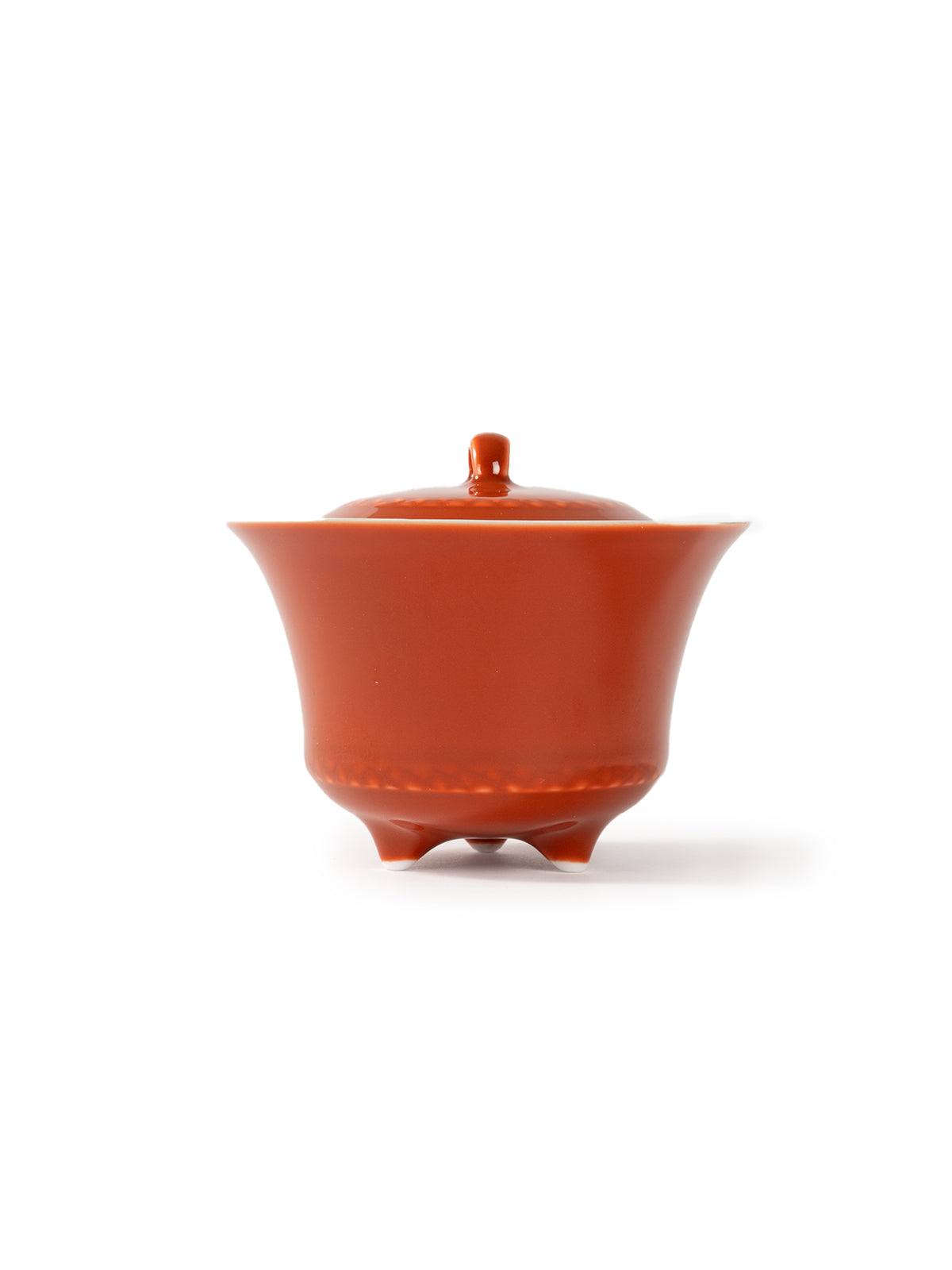 CRAFILAB | Brick Red & Turquoise Three&Legged Lidded Bowl