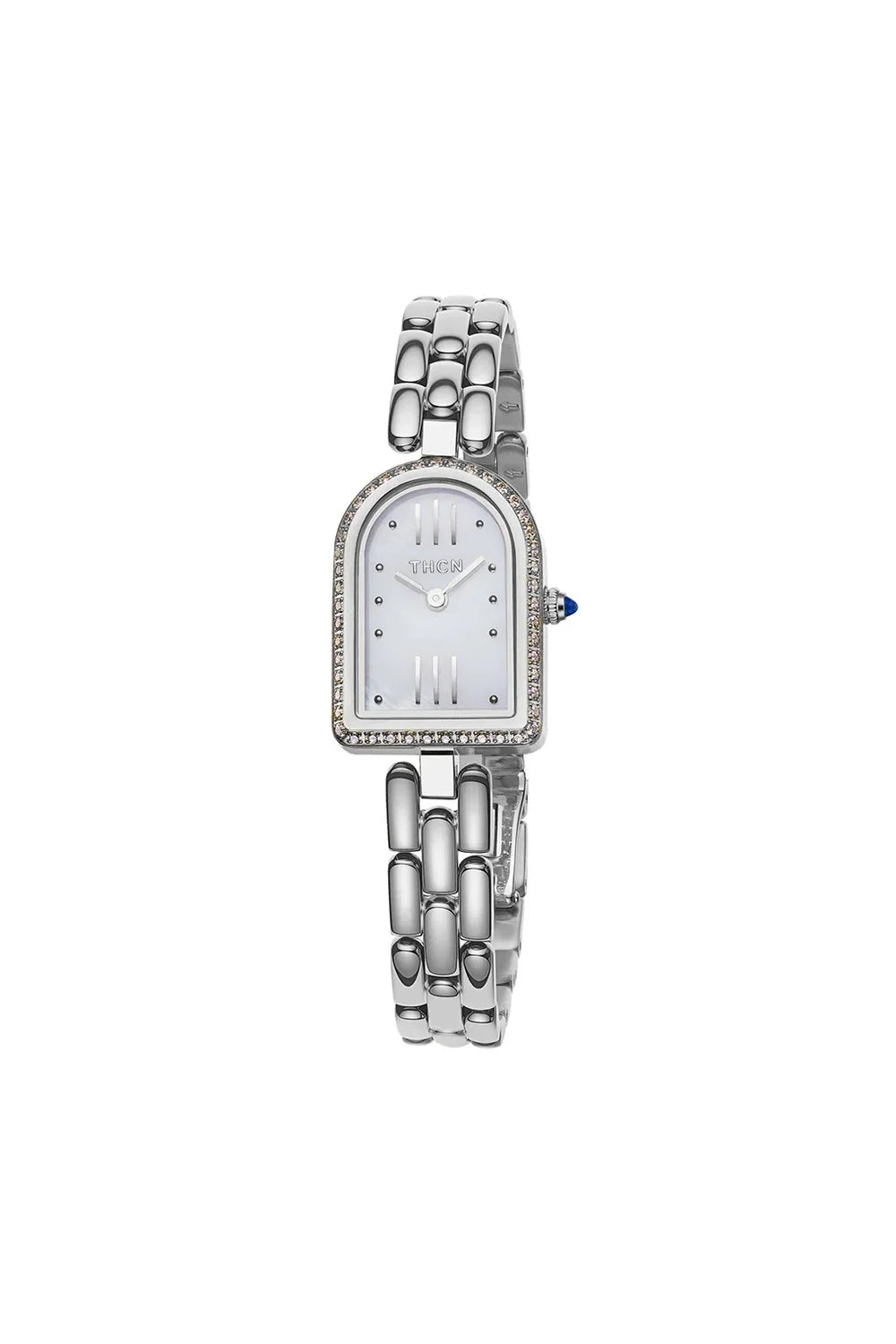 BLACK BY BLUE BRAVE | THCN N· II White Mother-of-Pearl Silver Bracelet Watch