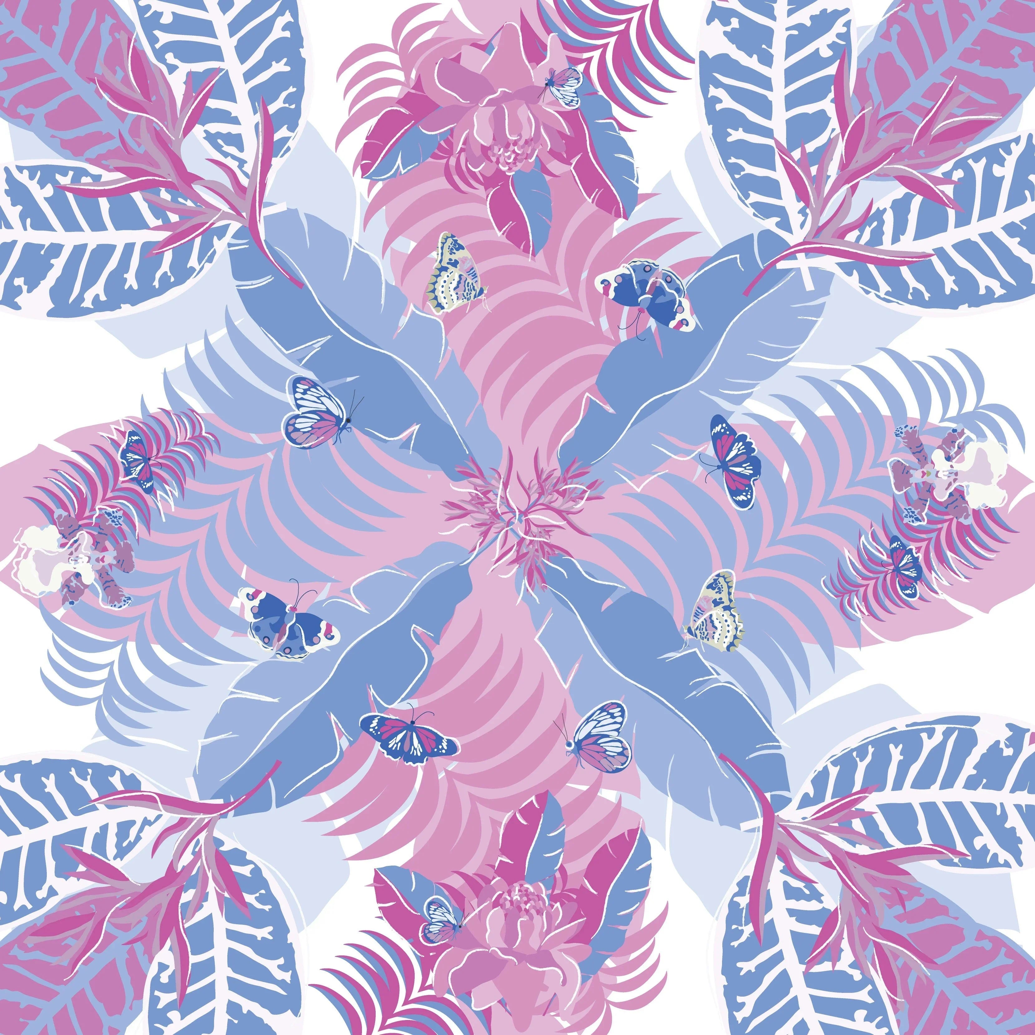 BINARY STYLE | Blooms and Butterflies Cotton Scarf