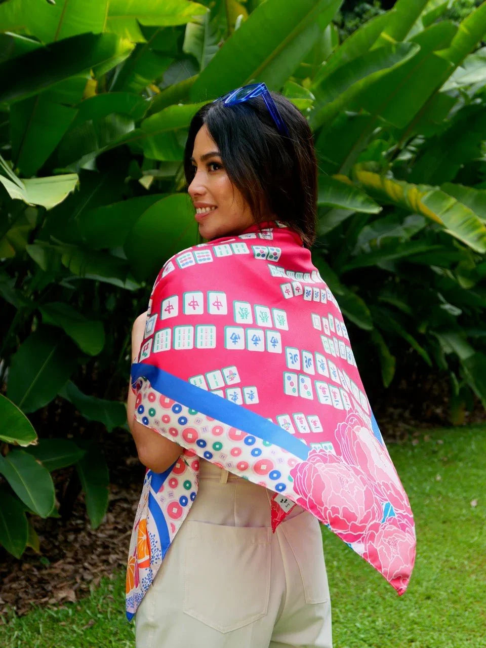 BINARY STYLE | Aunty's Winning Hands Premium Silk Scarf