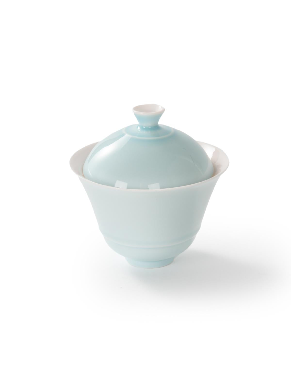 CRAFILAB | White Jade Clay Porcelain - Xizi Blue - Gaiwan
