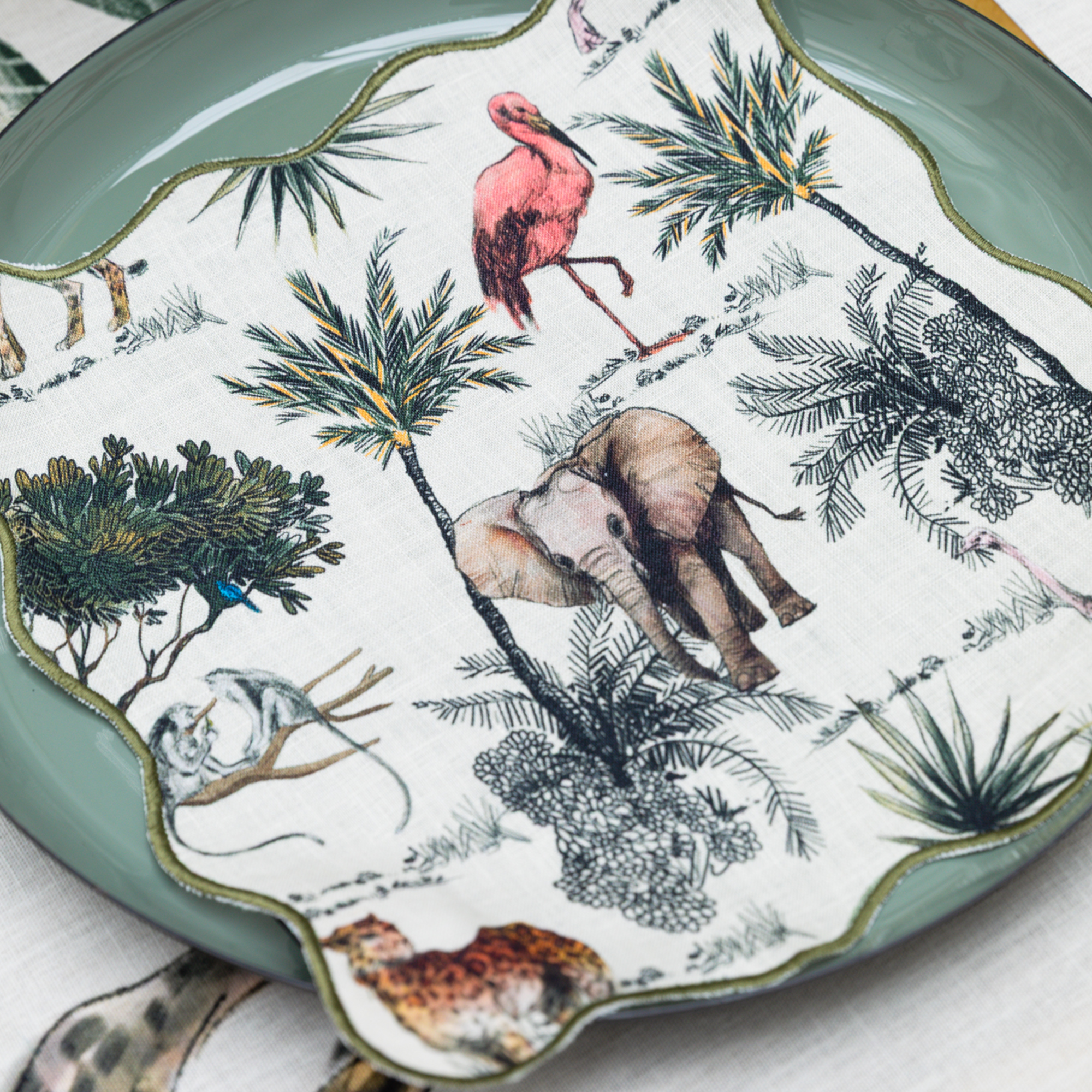 MEJA | The Aventure Africaine’ Cocktail Napkin - Marshmallow Print (Set Of 2)