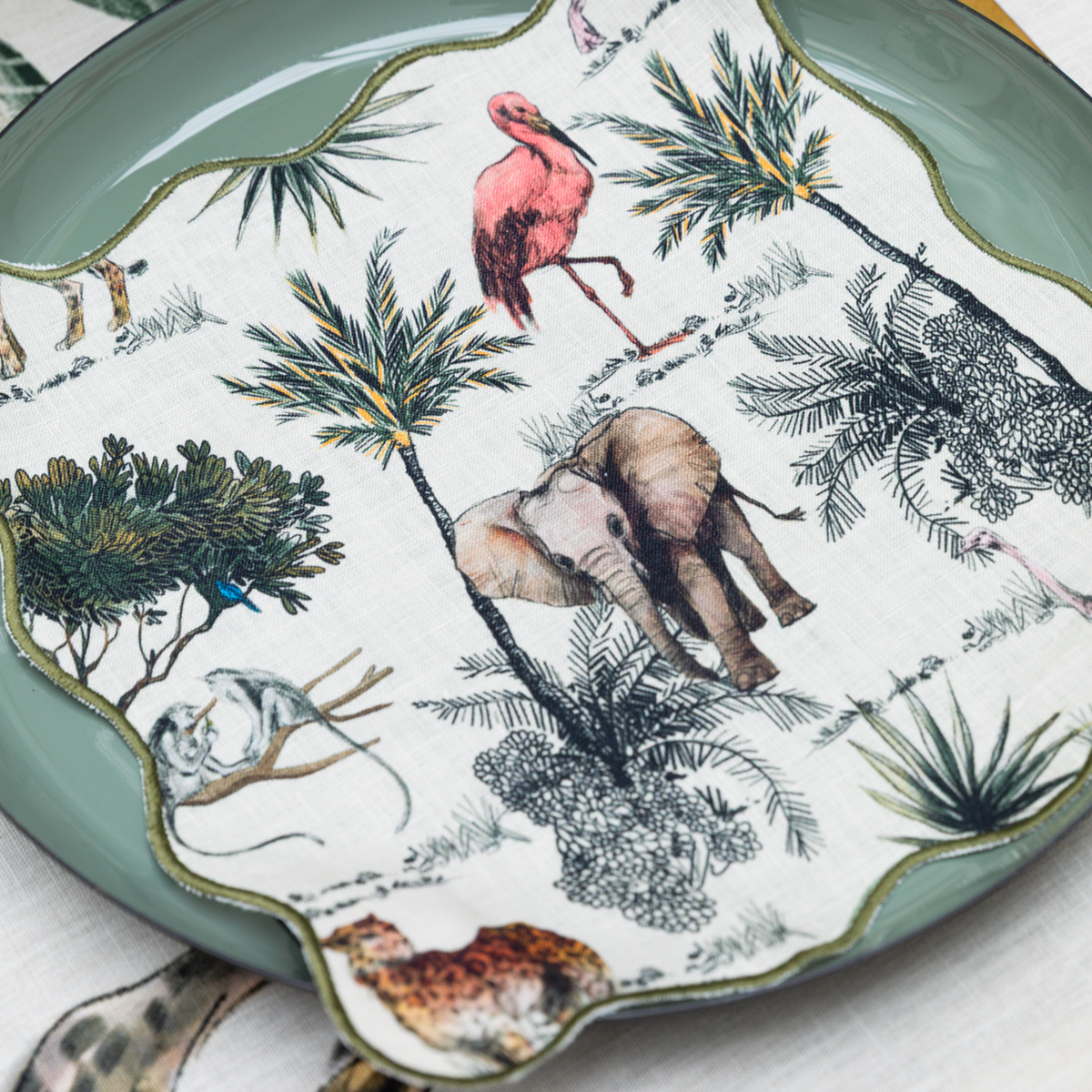 MEJA | The Aventure Africaine’ Cocktail Napkin - Marshmallow Print (Set Of 2)
