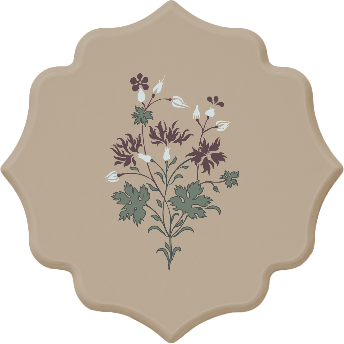 MEJA | The Silver Garden | Wooden Coaster Set by Meja | Set of 4 in a Box