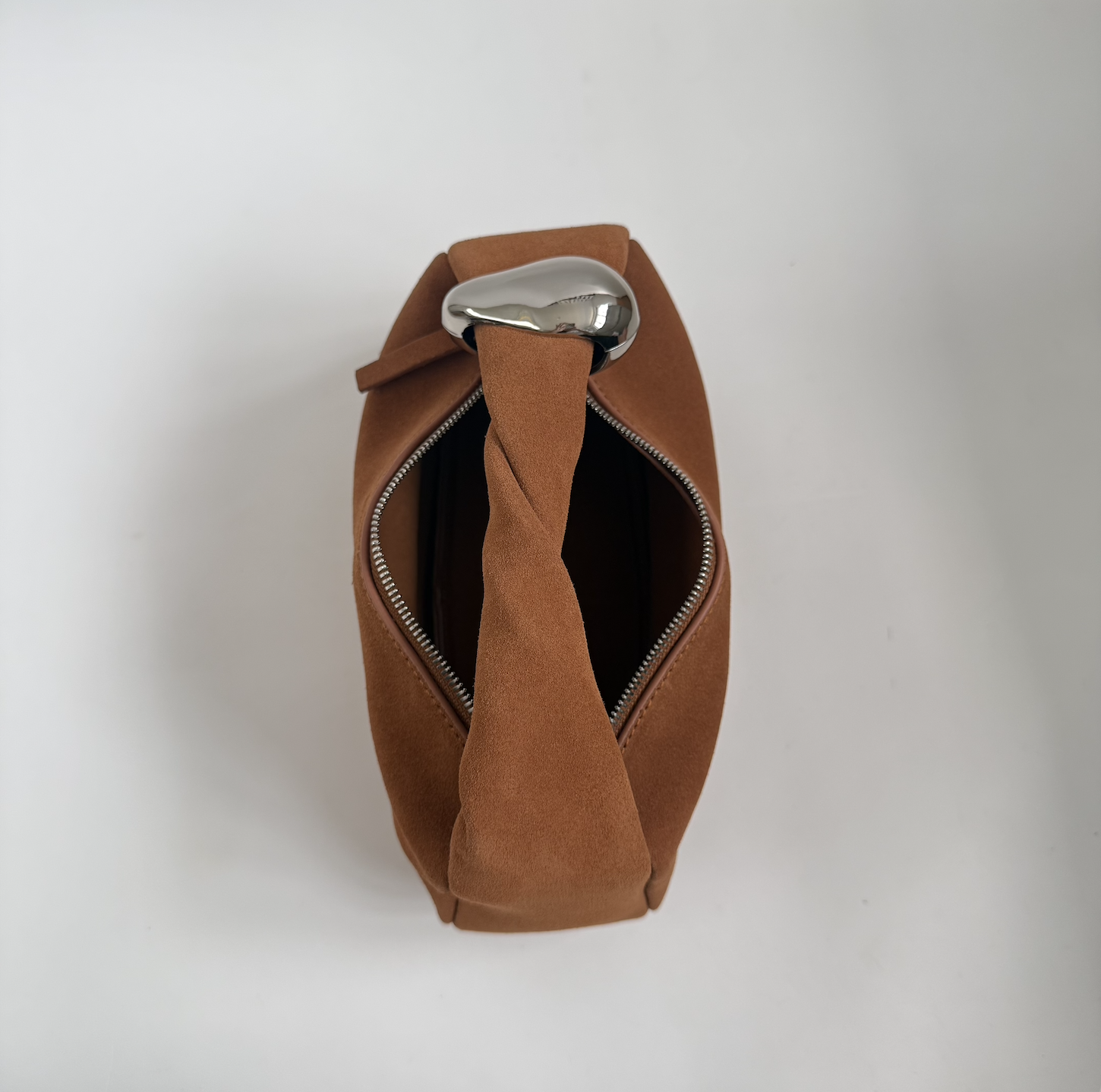 WU HAUS | Orbit Lightweight Suede Tan Sculptural Bag