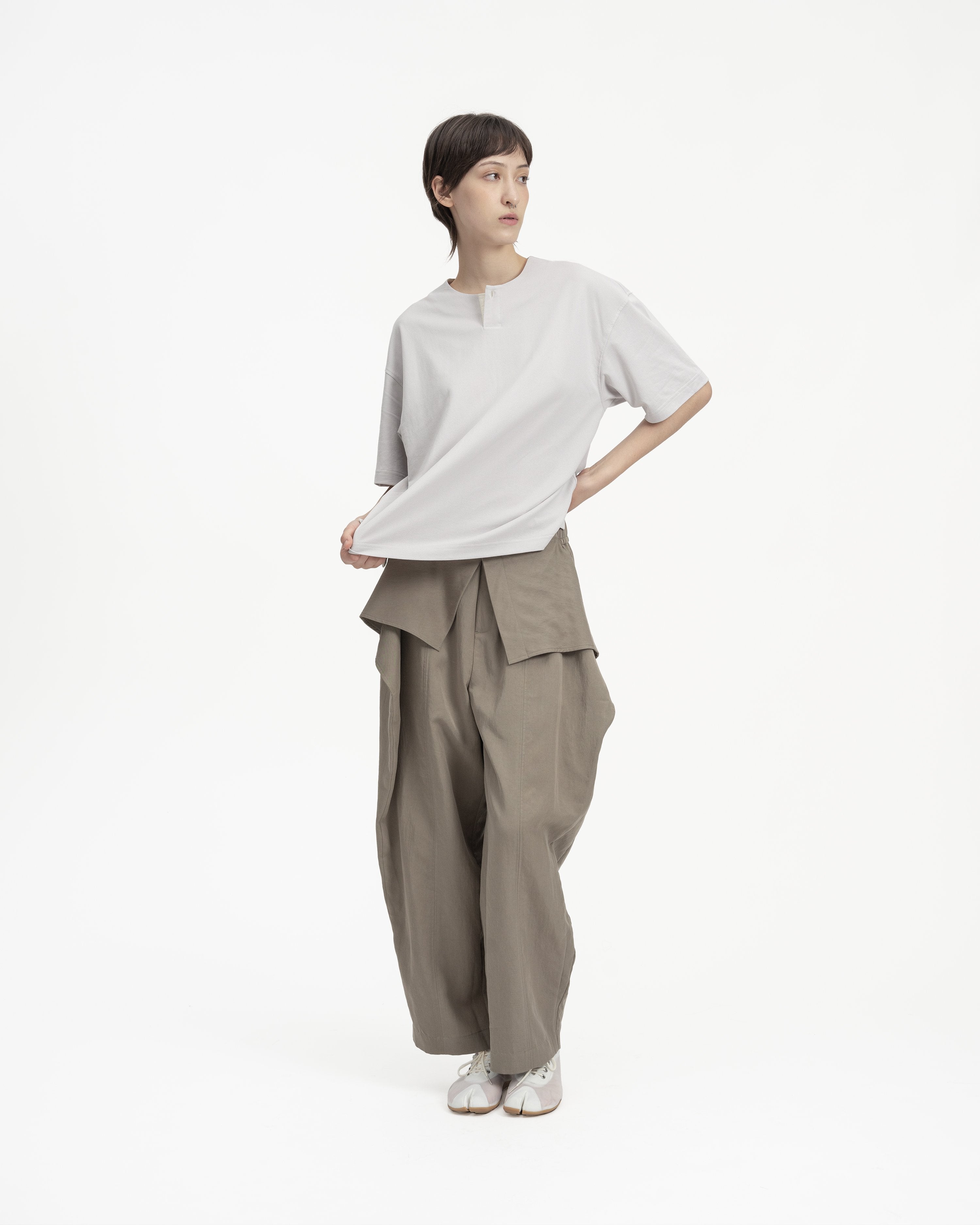 GRAYE | Paper Dry Henley Tee | Dusty Mauve