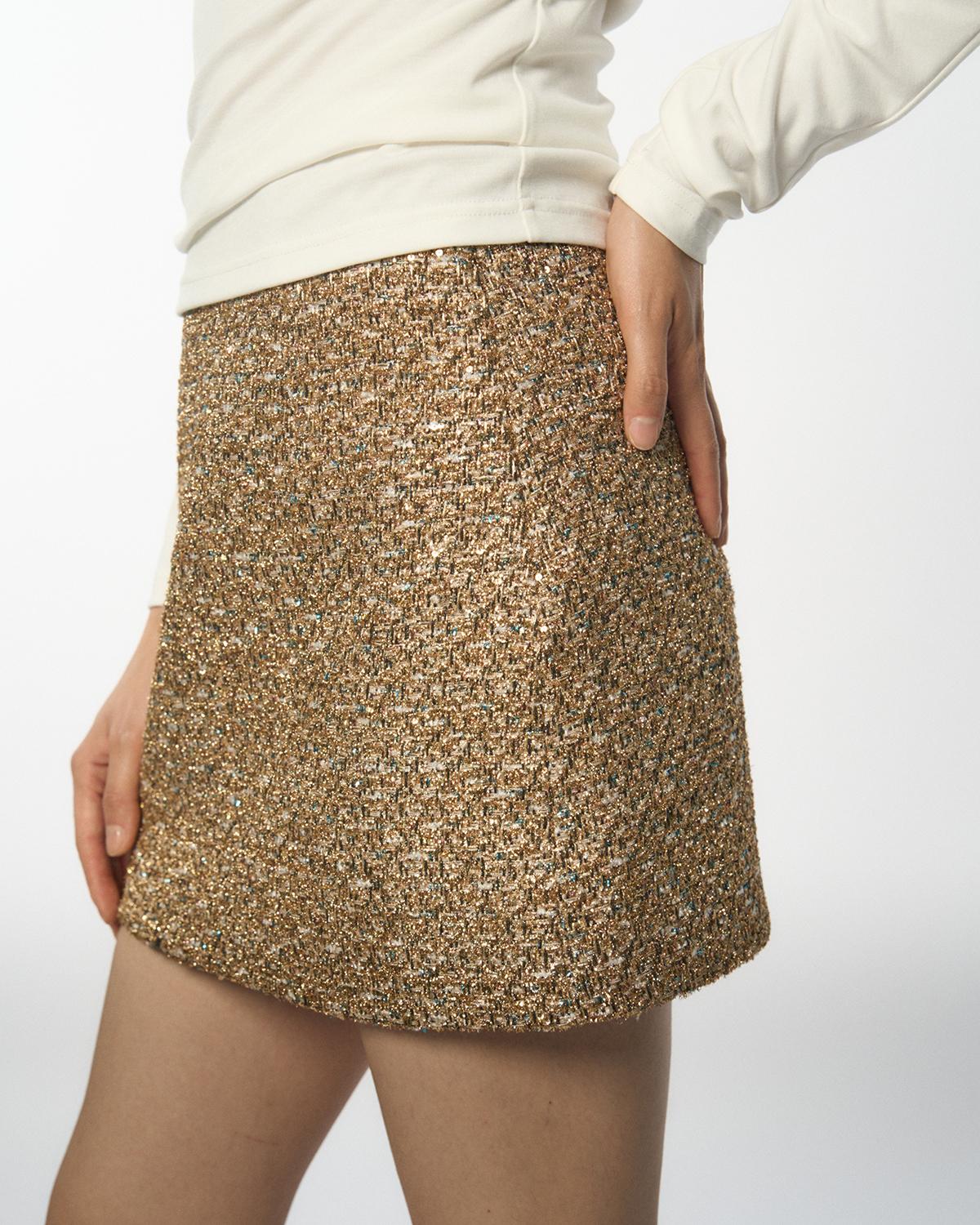 DRESSINGPAULA | Shimmer Tweed Skort