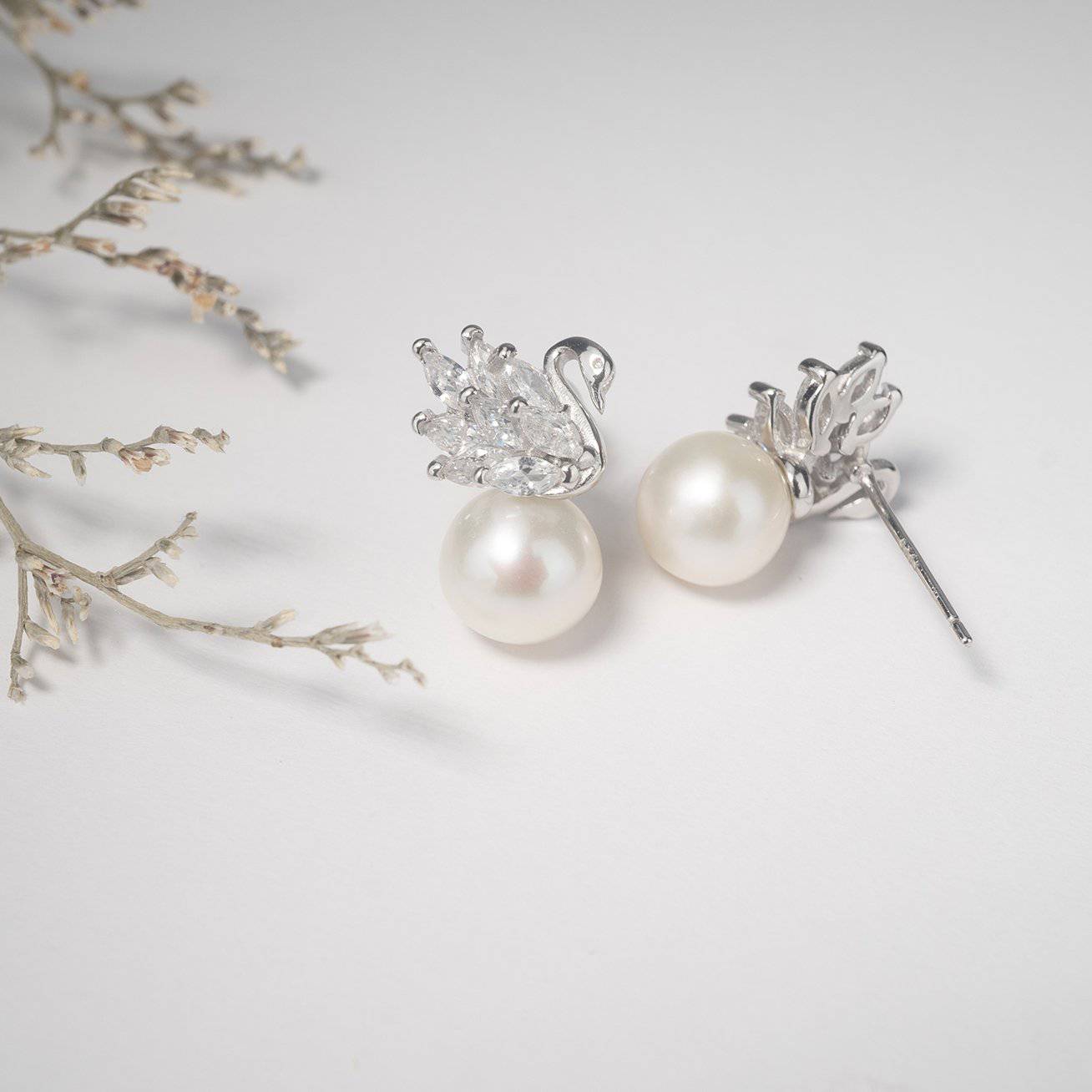 Elegant Freshwater Pearl Earrings WE00041 - PEARLY LUSTRE