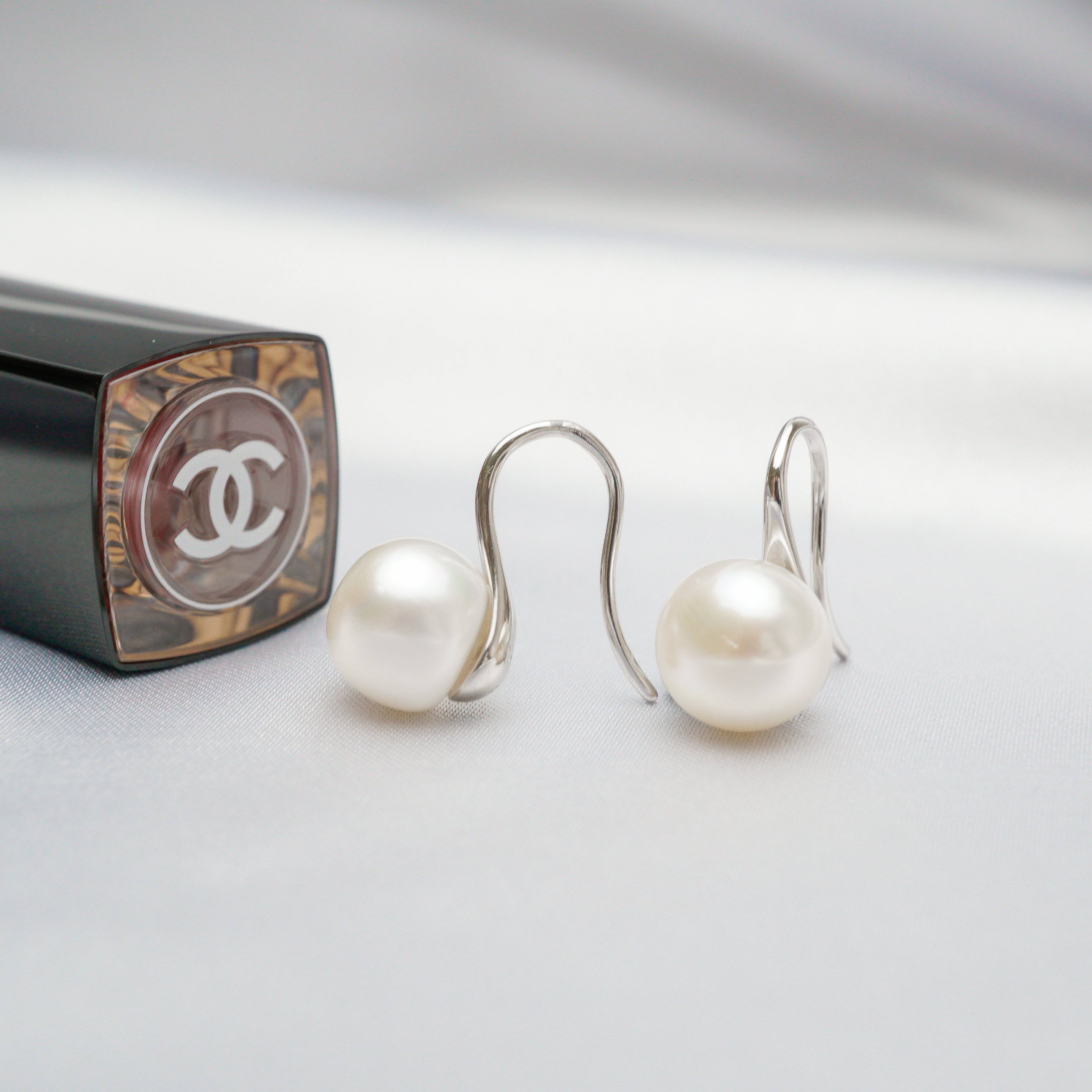 Elegant Freshwater Semi Round Pearl Earrings WE00045 - PEARLY LUSTRE