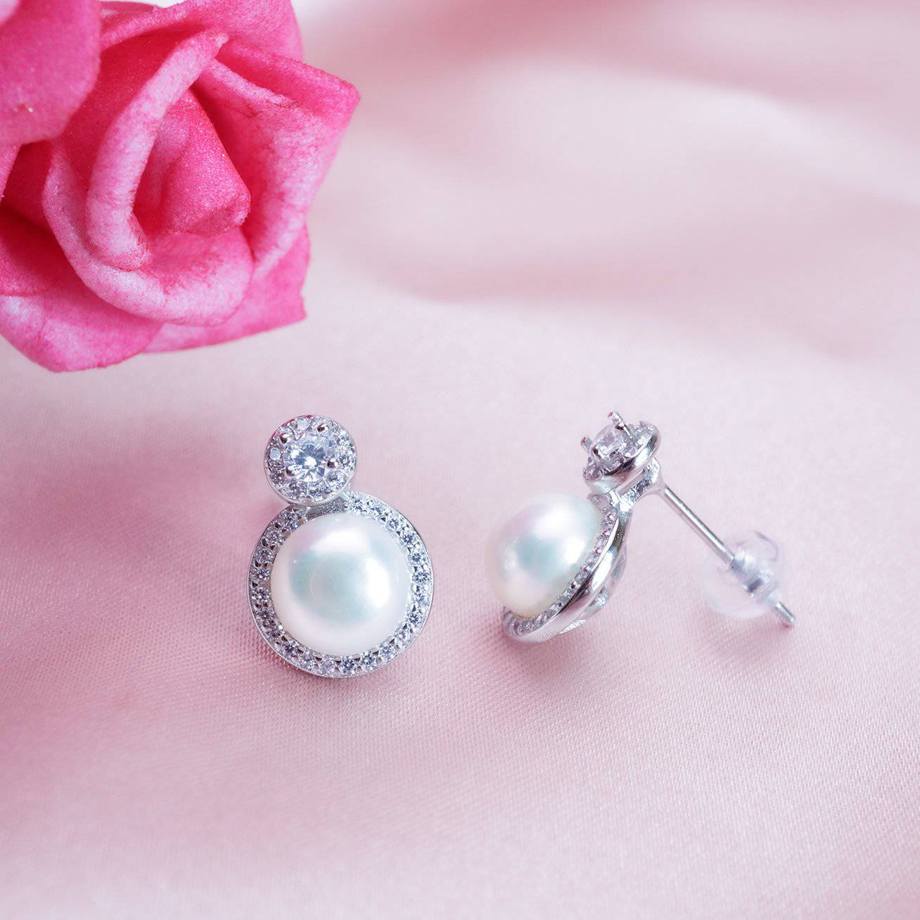 Elegant Freshwater Pearl Earrings WE00093 - PEARLY LUSTRE