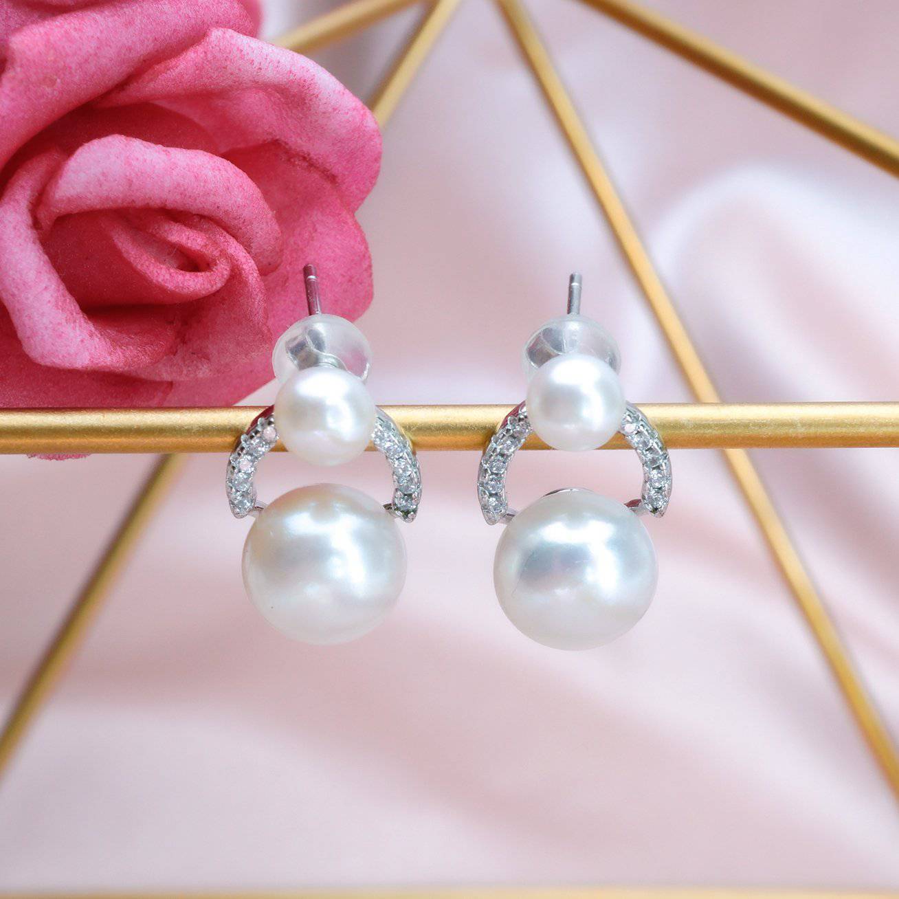 Elegant Freshwater Pearl Earrings WE00096 - PEARLY LUSTRE