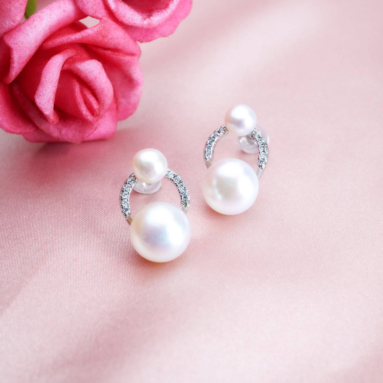 Elegant Freshwater Pearl Earrings WE00096 - PEARLY LUSTRE