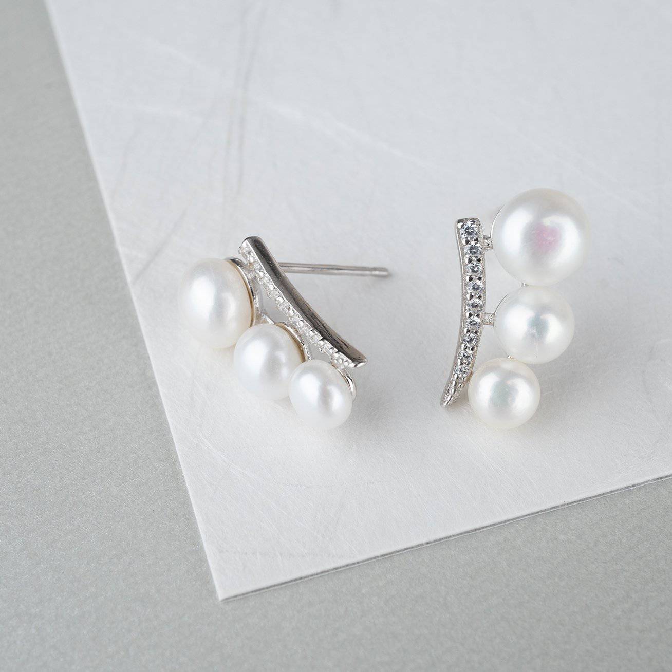 Elegant Freshwater Pearl Earrings WE00116 - PEARLY LUSTRE