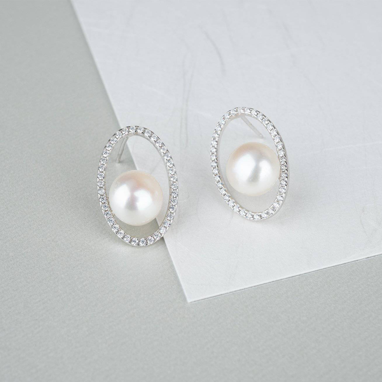 Elegant Freshwater Pearl Earrings WE00117 - PEARLY LUSTRE