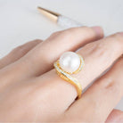 Elegant Freshwater Pearl Ring WR00073 - PEARLY LUSTRE