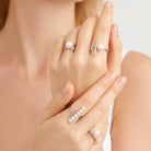 New Yorker Freshwater Pearl Ring WR00047 - PEARLY LUSTRE