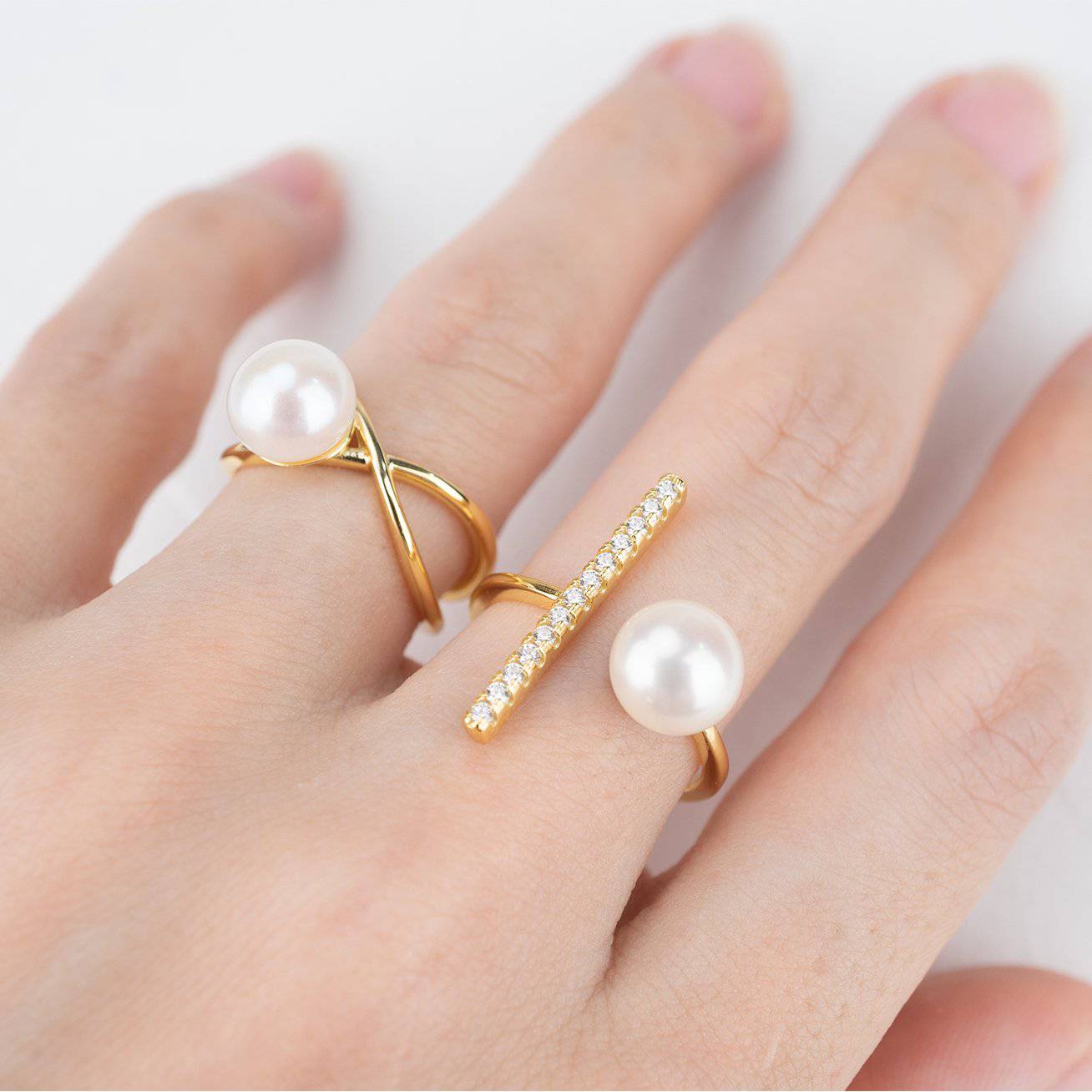 New Yorker Freshwater Pearl Ring WR00057 - PEARLY LUSTRE